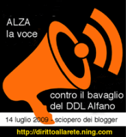 Sciopero dei blogger contro il ddl Alfano